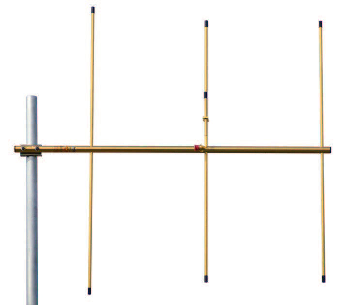 Y1503: 150-174 MHz, 3 element, 9 dBi, Gold Anodized Yagis with