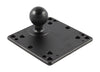 RAM-246U: Base cuadrada con patrones de orificios VESA (4 x 75 mm) (4 x 100 mm) y bola de 1,5"
