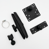 ***Demo Stock***EZM9-COMBO 9 Inch Antenna Bracket - Fully Articulating Die Cast Wall or Mast Mount for 100MM VESA or 2.5 inch Stud RFID Antennas.