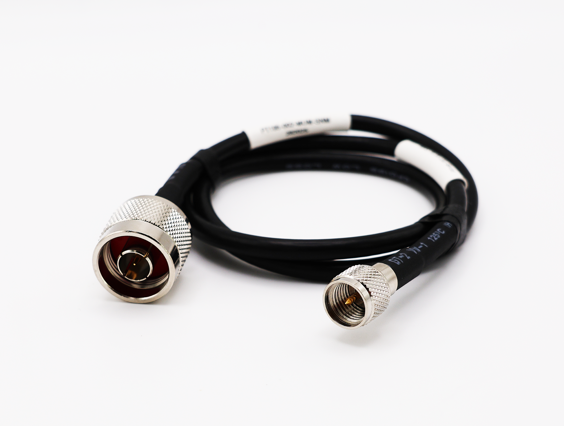 PT195-002-MUM-SNM: 2 Feet 195 Type Low loss Cable Assembly with Mini UHF Male/ Mini-PL259/ MPL and N-Male Connectors