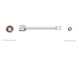 PTW19F-030-RTM-SSM: 30 Feet White 195 Ultra Flex Cable Assembly with RP TNC-Male and SMA-Male Connectors