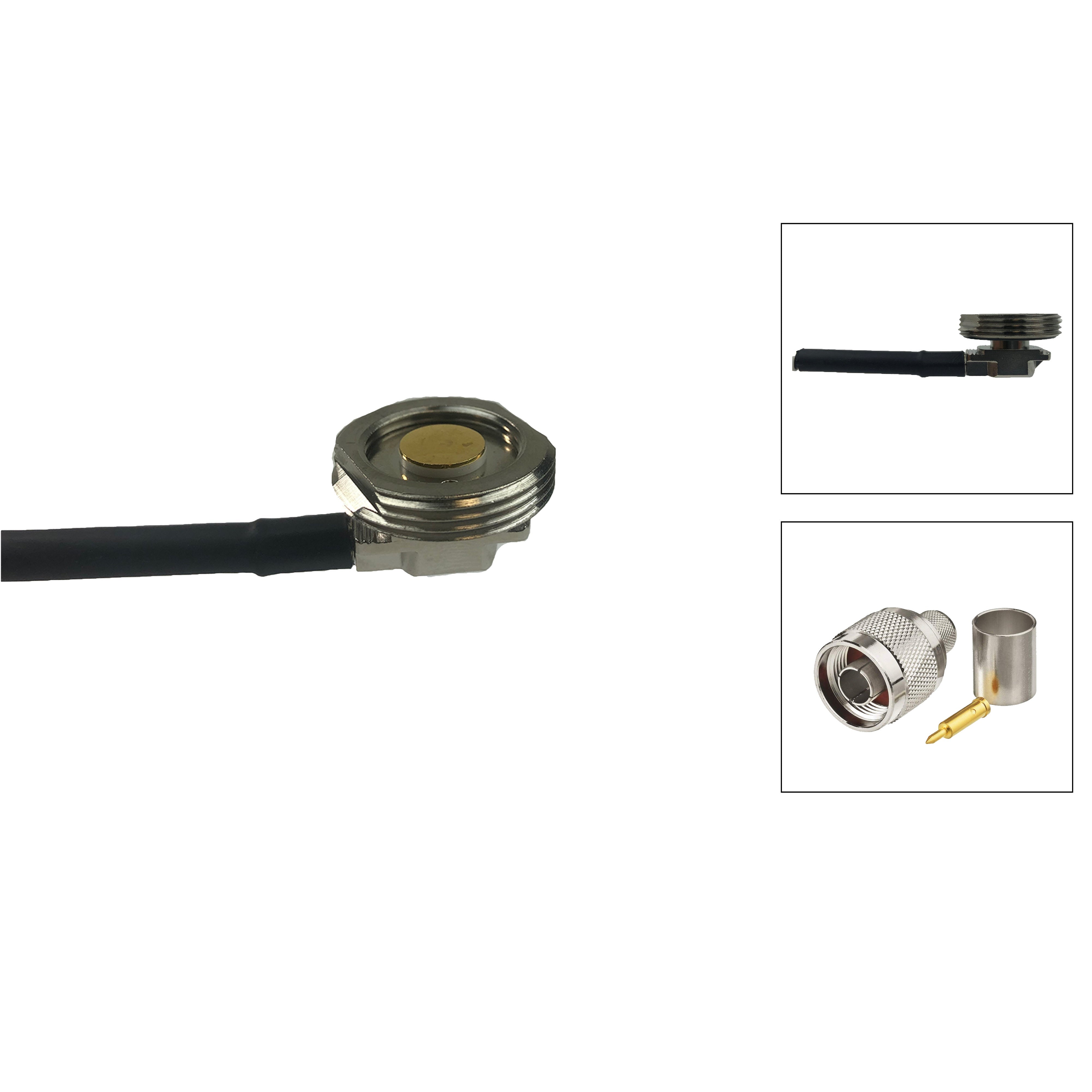 Kenwood VM8000 NMO Kit with N Male Installed. 17 Ft RG-58U Cable with NMO for Multi-Band Radio | RNMOT-58U-SNM-C-17i