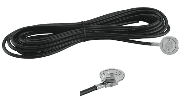 Orificio pasante NMO de alta frecuencia, cable LMR195 de 17 pies, conector macho QMA instalado, orificio de ¾, cromado | RNMOT-195-SQM-C-17i