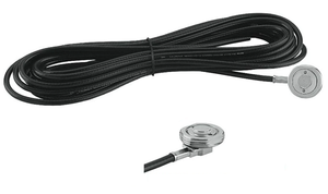 High frequency Thru hole NMO, 5 ft LMR195 cable, RP-SMA Male connector Installed, ¾ hole, Chrome | RNMOT-195-RSM-C-5I