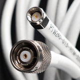 PTW240-005-RTM-SSM: 5 Feet 240 White Type Low loss Cable Assembly with Reverse Polarity TNC-Male and SMA-Male Connectors