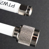 PTW240-025-RTM-SSM: 25 Feet 240 White Type Low loss Cable Assembly with Reverse Polarity TNC-Male and SMA-Male Connectors