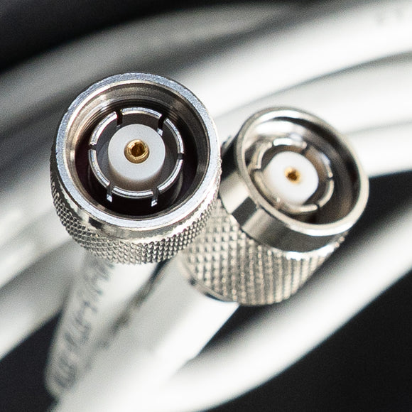 PTW240-025-RTM-RTM: 25 Feet 240 White Type Low loss Cable Assembly with Reverse Polarity TNC-Male and Reverse Polarity TNC-Male Connectors