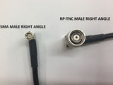 PT240-004-RTMRA-SSMRA: 4 Feet 240 Type Low loss Cable Assembly with Reverse Polarity TNC-Male Right Angle and SMA-Male Right Angle Connectors