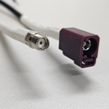 16 Feet 195 Type Low loss Cable Assembly with Violet Fakra Jack, Code D and SMA-Female Connectors | PT195-016-SSF-VDJ