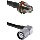 PT195-002-RTFBH-RTMRA: 2 Feet  195 Cable Assembly with RP TNC-Female Bulk Head and RP TNC-Male Right Angle Connectors