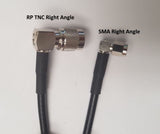 PT240-004-RTMRA-SSMRA: 4 Feet 240 Type Low loss Cable Assembly with Reverse Polarity TNC-Male Right Angle and SMA-Male Right Angle Connectors