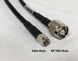 ***Demo Stock***240 Type Low Loss Coax Cable - 10 Feet - RP TNC Male - SMA Male