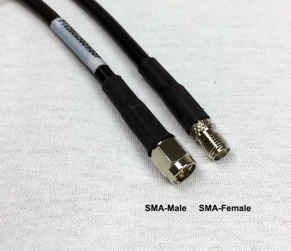 PT195-011-SSF-SSM-CELL: 11 Feet LMR 195 Cable Assembly with SMA-Female and SMA-Male Connectors,