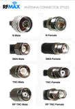 PT400-025-MUF-SNF: Cable coaxial tipo equivalente LMR400 de 50 ohmios (negro). 25 Pies Con Mini-UHF Hembra y Estándar N Hembra
