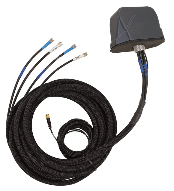MIMO 5G, MIMO Wi-Fi, and GNSS Vehicular Antenna Direct Mount with 3x SMA-Male and 2x RP SMA-Male Connectors | RM2D-G55WW-2-SSSRR-B