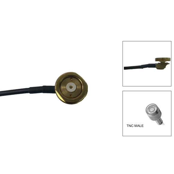 Brass 3/4 Inch Thru Hole NMO Mount with 17 Ft of RG-58U Cable and TNC Male Connectors Installed
