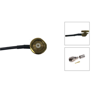 Brass 3/4 Inch Thru Hole NMO Mount with 17 Ft of RG-58U Cable and UHF Male (PL-259) Connectors