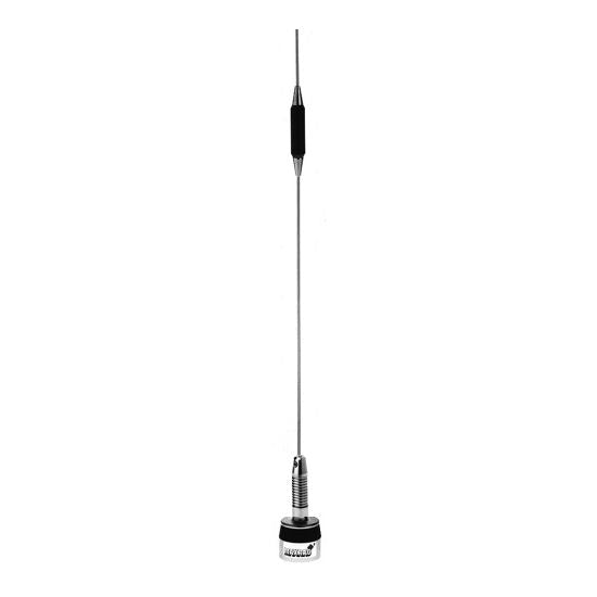 MUF4505S: antenna by PCTEL / Maxrad UHF Base Loaded Chrome Coil Antenna- UHF 450-470 MHz - 5 dB - Spring Included
