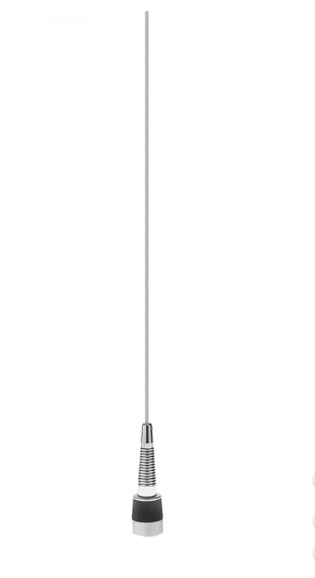 MWV1322HDS:  PCTEL / Maxrad HD VHF Wideband Mobile Antenna - 132-174 MHz - Field Tune - 2.4 dB/ Unity - Spring Included
