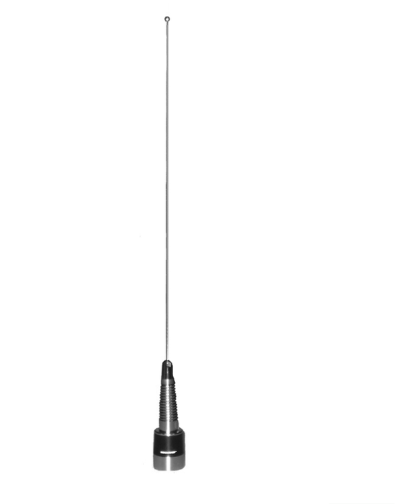 MWV1365S: PCTEL MAXRAD VHF Chrome Antenna - 136-174 MHz - Unity - Spring Included