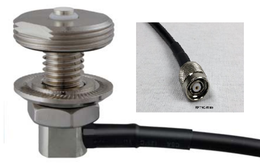 Adjustable NMO Antenna Mount for Thick Surface Up To 1/2 Inch. 17 ft. Low Loss 195 Cable & RP TNC-Male. RNMOV-195-RTM-C-17I