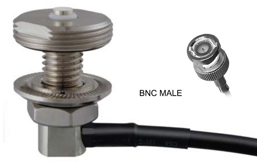 Adjustable NMO Antenna Mount for Thick Surface Up To 1/2 Inch. 17 ft. Low Loss 195 Cable & BNC-Male. RNMOV-195-SBM-C-17I