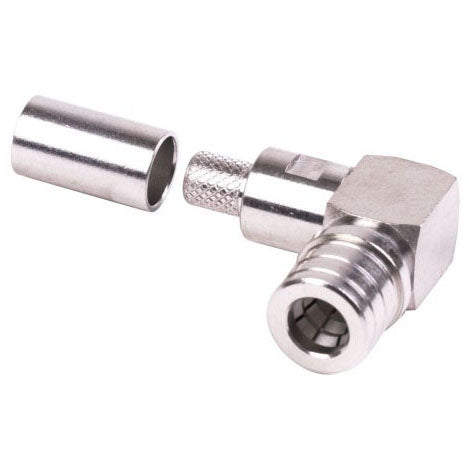Standard QMA Male Right Angle connector For LMR240, RG-8/X and any equivalent cable