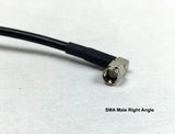 MABT8SMRAI1: 3/8 Thru-Hole NMO Mount  with 1 Ft. RG-58A/U Cable & SMA-Male Right Angle Connector Installed