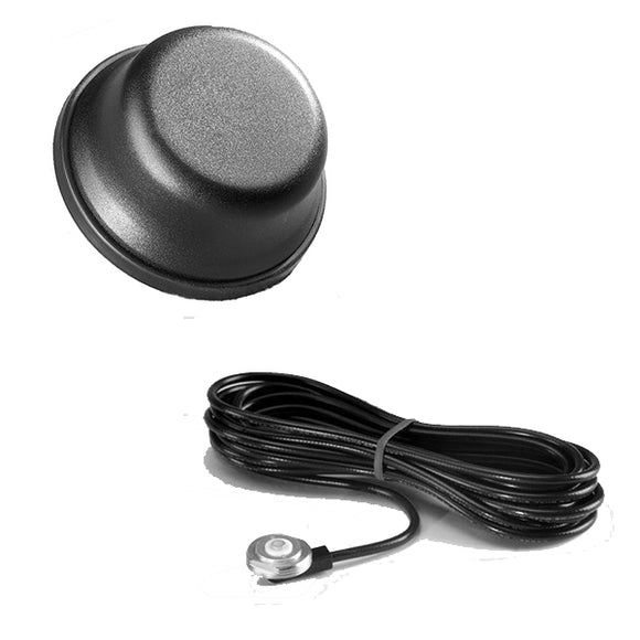 GPSNMO08: Pulse-Larsen Black Low Profile GPS Antenna with NMO mount-17 ft cable, SMB Connector Installed