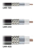 PT400-080-RTM-RTM: Conjunto de cable de baja pérdida tipo 400 de 80 pies con conectores TNC-macho de polaridad inversa y conectores TNC-macho de polaridad inversa