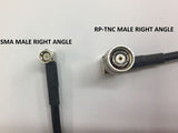 PT195-003-RTMRA-SSMRA: 3 Feet  195 Cable Assembly with RP TNC-Male Right angle and SMA-Male Right Angle Connectors