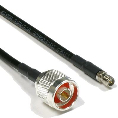 PT195-004-RSF-SNM: LMR195 Type equivalent Cable - RP SMA-Female to Standard N-Male - 4 Foot
