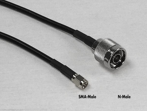 PT195-003-SNM-SSM: 3 Feet LMR 195 Cable Assembly with N-Male and SMA-Male Connectors