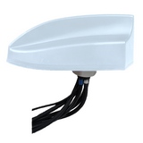 AP-MMF-C-Q-S2-WH-18: MULTIMAX FV antenna with single Cell/LTE, threaded bolt mount, color white, 18 feet coax with SMA male connector.