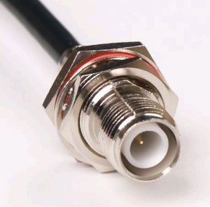 PT058.17RTFBHRTM- 17 Inch RG58 Cable Assembly With RP TNC Female Bulk Head Connector and RP TNC Male Connector