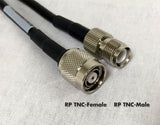 240 Type Low Loss Coax Cable - 5 Feet - RP TNC Male - RP TNC Female
