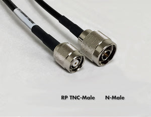 Cable equivalente al tipo LMR195: RPTNC-macho a N-macho estándar - 12 pies
