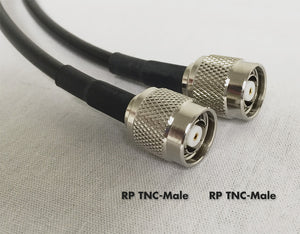 LMR195 Type equivalent Cable - RPTNC-Male to RPTNC-Male - 12 Foot