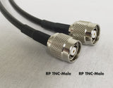 PT195-025-RTM-RTM: 25 Feet  195 Cable Assembly with RP TNC-Male and RP TNC-Male Connectors