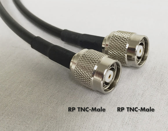 PT195-001-RTM-RTM: 1 Feet LMR 195 Cable Assembly with RP TNC-Male and RP TNC-Male Connectors