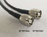 PT195-002-RTM-RTM: 2 Feet LMR 195 Cable Assembly with RP TNC-Male and RP TNC-Male Connectors