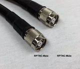 Cable coaxial de baja pérdida equivalente tipo LMR400 - 40 pies - RP TNC macho - RP TNC macho