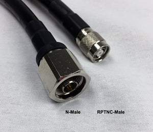 LMR400 Type Equivalent Low Loss Coax Cable - 20 Feet - RP TNC Male - N Male
