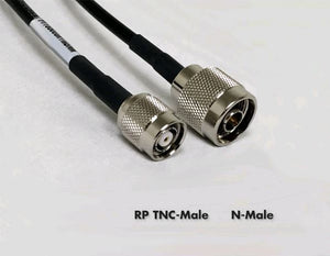 PT195-040-RTM-SNM: LMR195 Type equivalent Cable - RPTNC-Male to Standard N-Male - 40 Foot