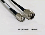 PT400-120-RTM-SNM: Cable coaxial 400 de baja pérdida - 120 pies - RP TNC macho - N-macho estándar