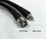 LMR400 Type Equivalent Low Loss Coax Cable - 10 Feet - RP TNC Male - SMA Female