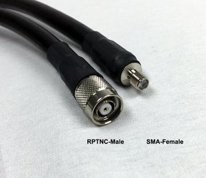 Cable coaxial de baja pérdida equivalente tipo LMR400 - 75 pies - RP TNC macho - SMA hembra