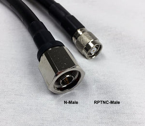 Cable coaxial de baja pérdida equivalente tipo LMR400 - 50 pies - SMA macho - RP TNC macho