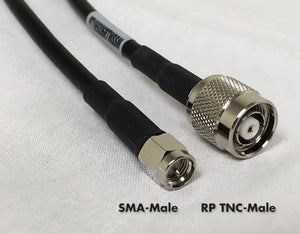 PT240-027-RTM-SSM: 50 Ohm (Black) LMR240 Type Equivalent Type equivalent Type Coaxial Cable. 27 Feet With Reverse TNC-Male and Standard SMA-Male