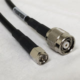 Cable coaxial de baja pérdida equivalente a tipo LMR400 - 45 pies - RP TNC macho - SMA macho